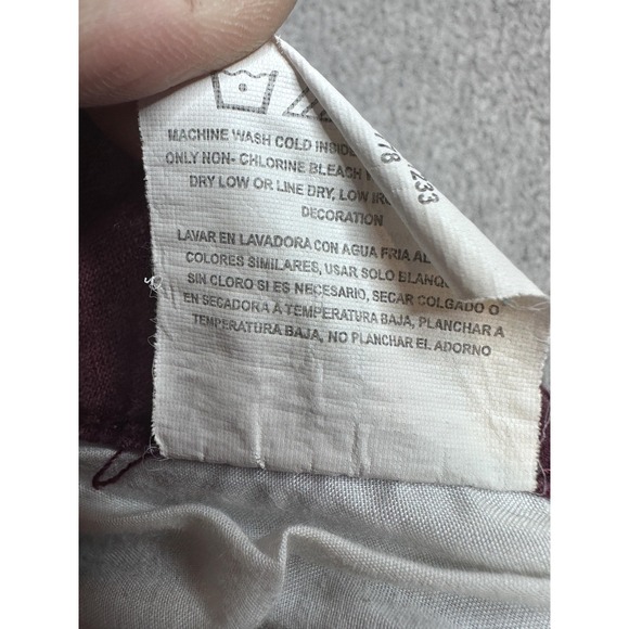 Riders By Lee Straight Jeans Womens 12/M Red Mid Rise Stretch Denim Rhinestone - Picture 13 of 14